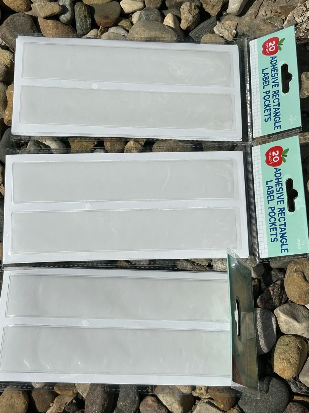 Target Bullseye Playground Clear Adhesive Label Pockets 20 Count - Set of 3  NEW